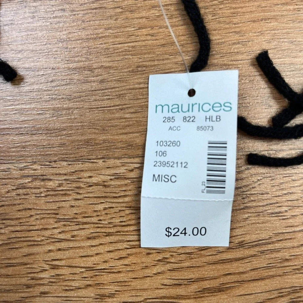 Maurices‎ Black Winter Scarf with Fringe Edges Women's One Size NEw